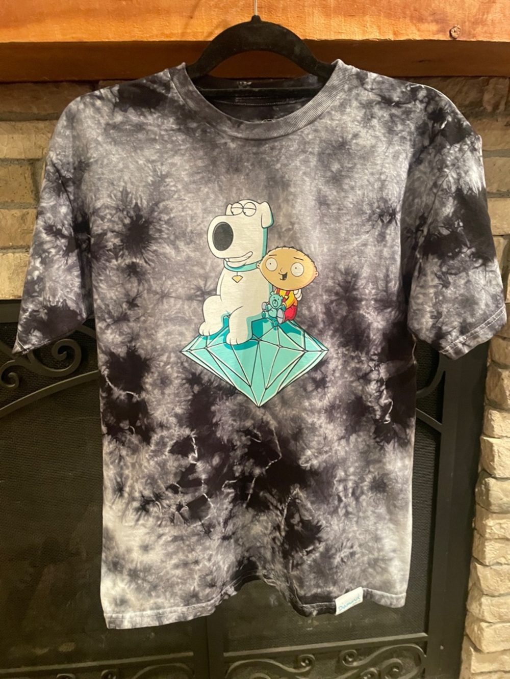 Diamond Supply Co. Tie-Dye Short Sleeve Tee with Teal Diamond Graphic Family Guy